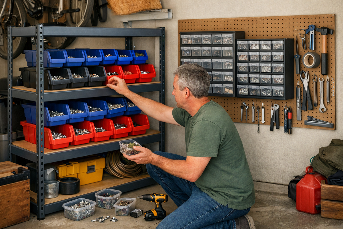 Garage Fastener Storage: Shelved Bins or Pegboard?