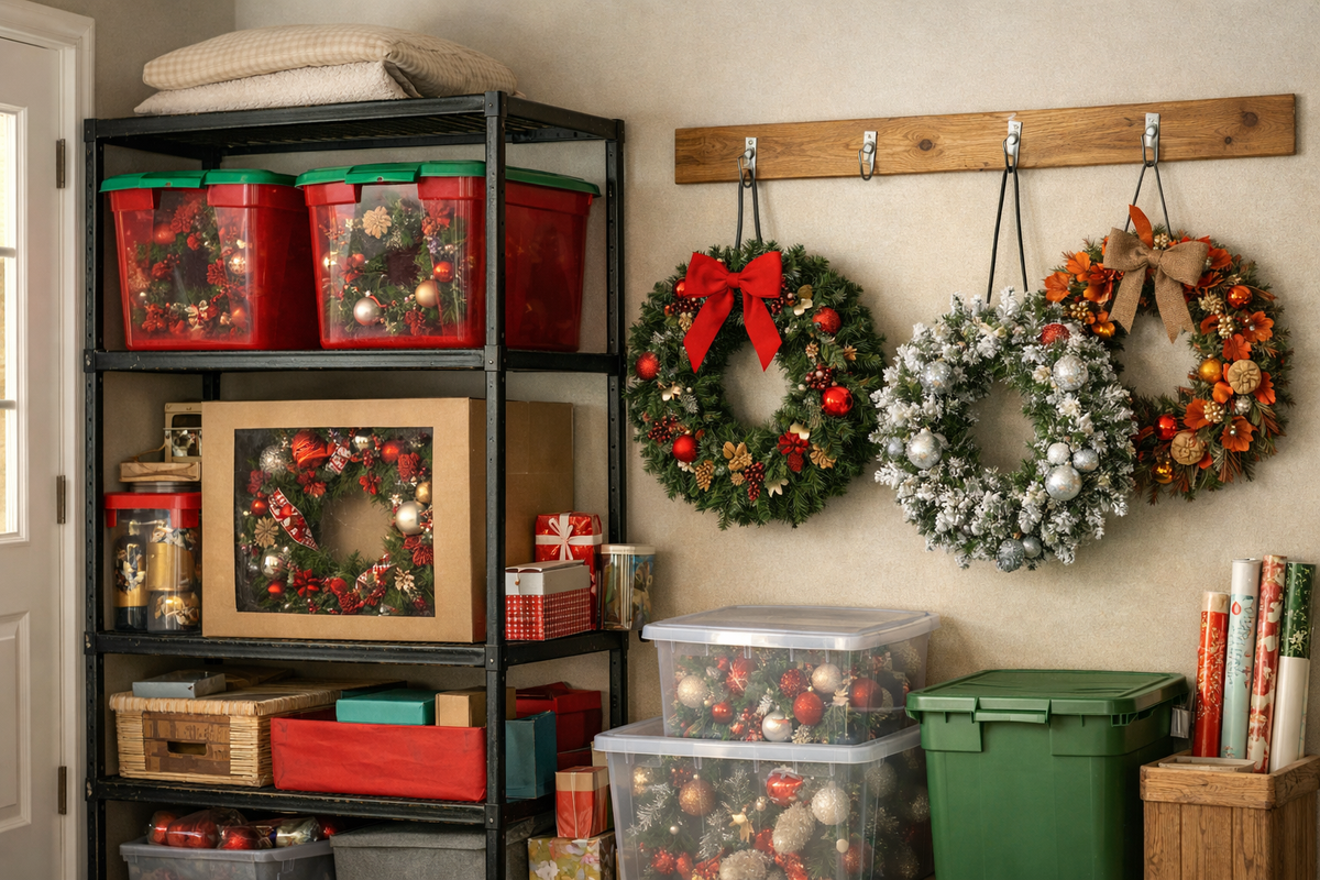 Holiday Wreath Storage: Shelves or Hanging Hooks?