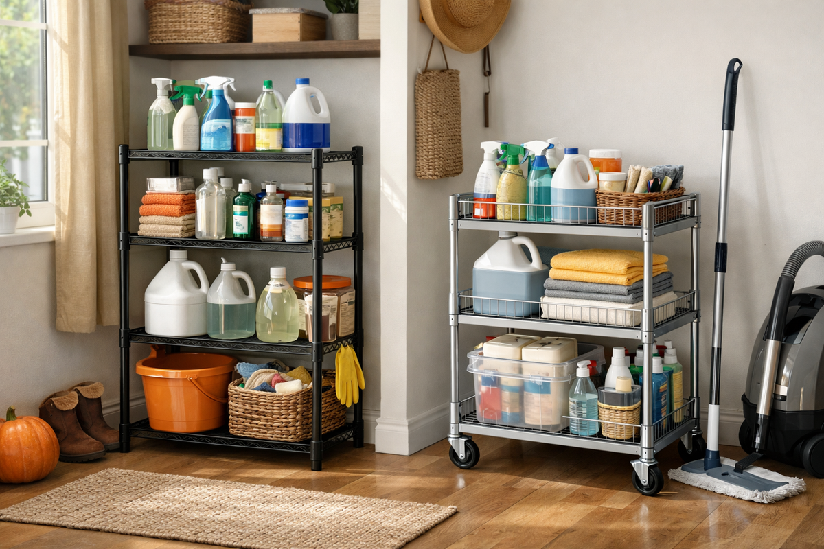 Cleaning Supply Storage: Rolling or Stationary?