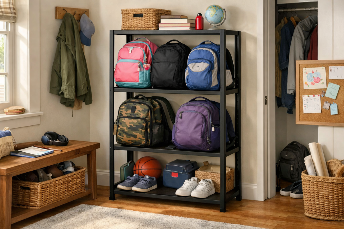 School Backpack Storage: Shelves Instead of Hooks?