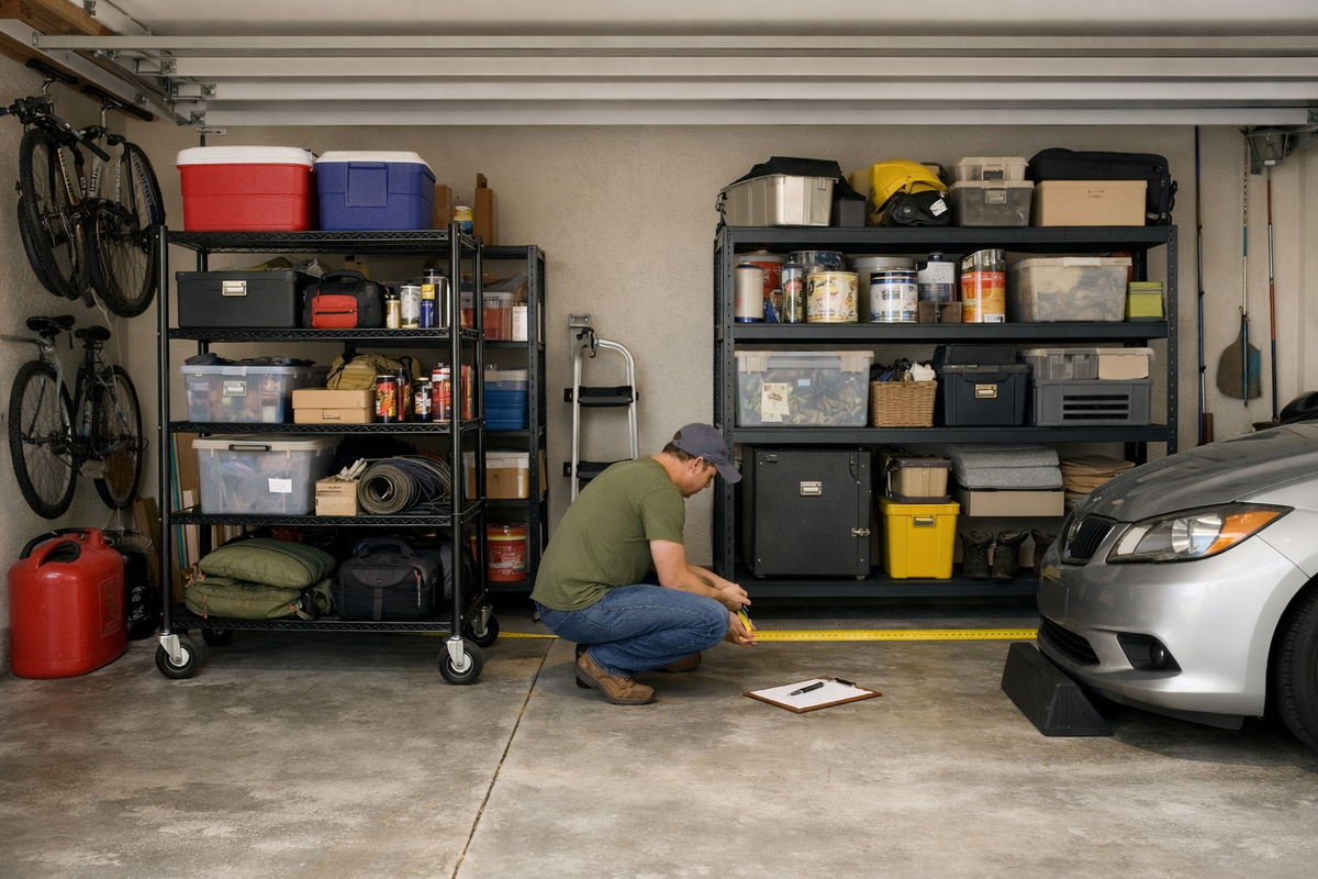 Garage Parking Clearance: Rolling or Fixed Shelves?