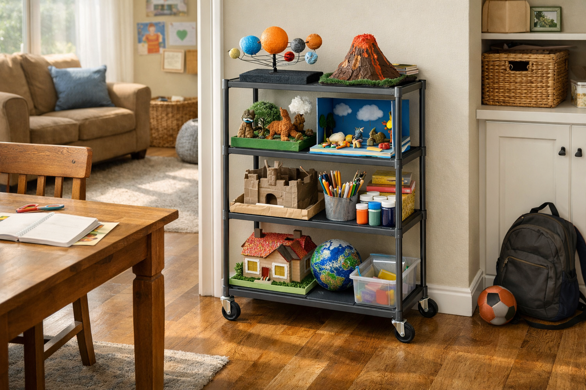 School Project Storage: Is a Rolling Shelf Practical?
