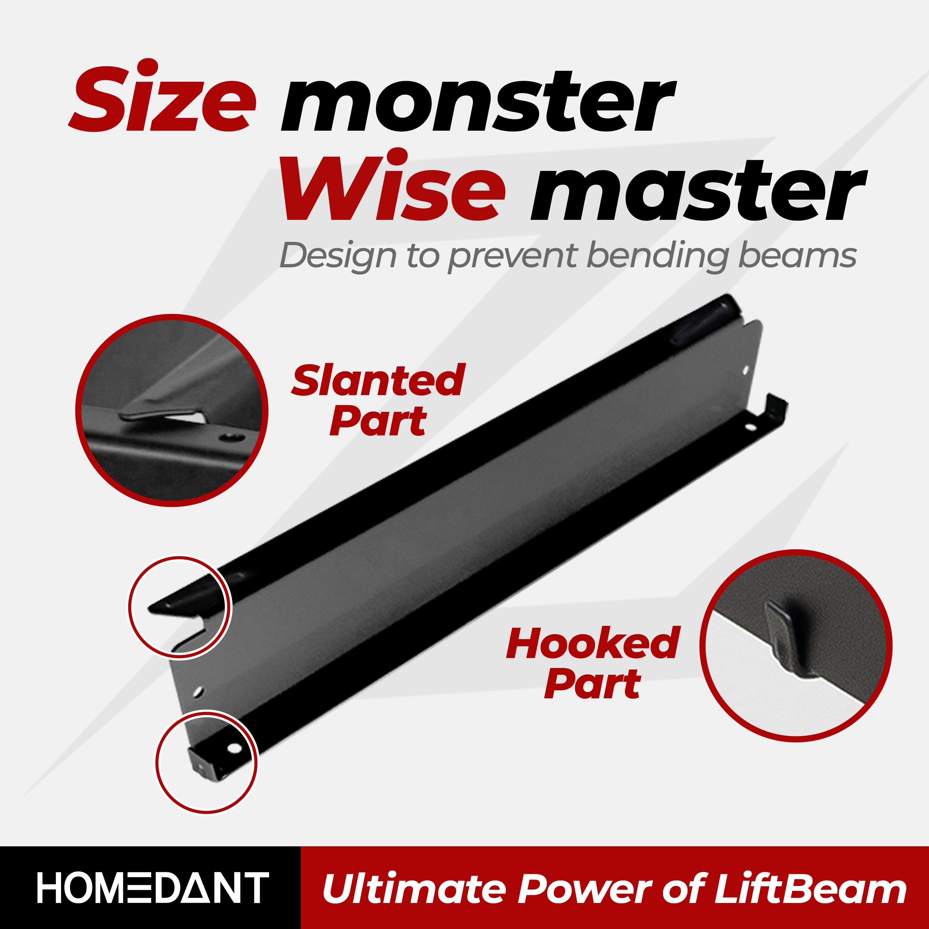 LiftBeam(Z-Type) 450, Black (Powerful Load-Bearing Boost for Shelf Boards)