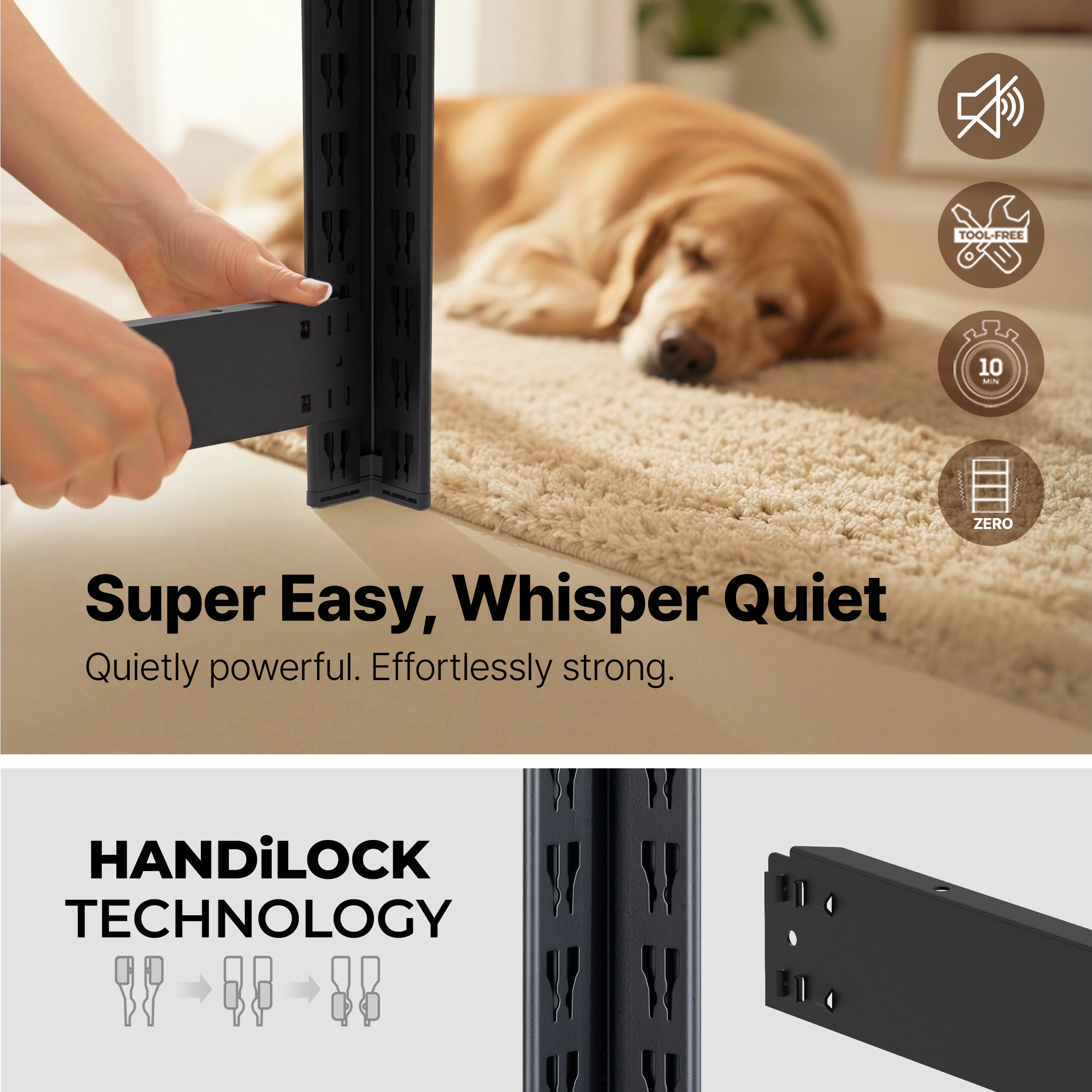 36.2"W HOMEDANT HOUSE 5-Tier Standing Shelf, Black