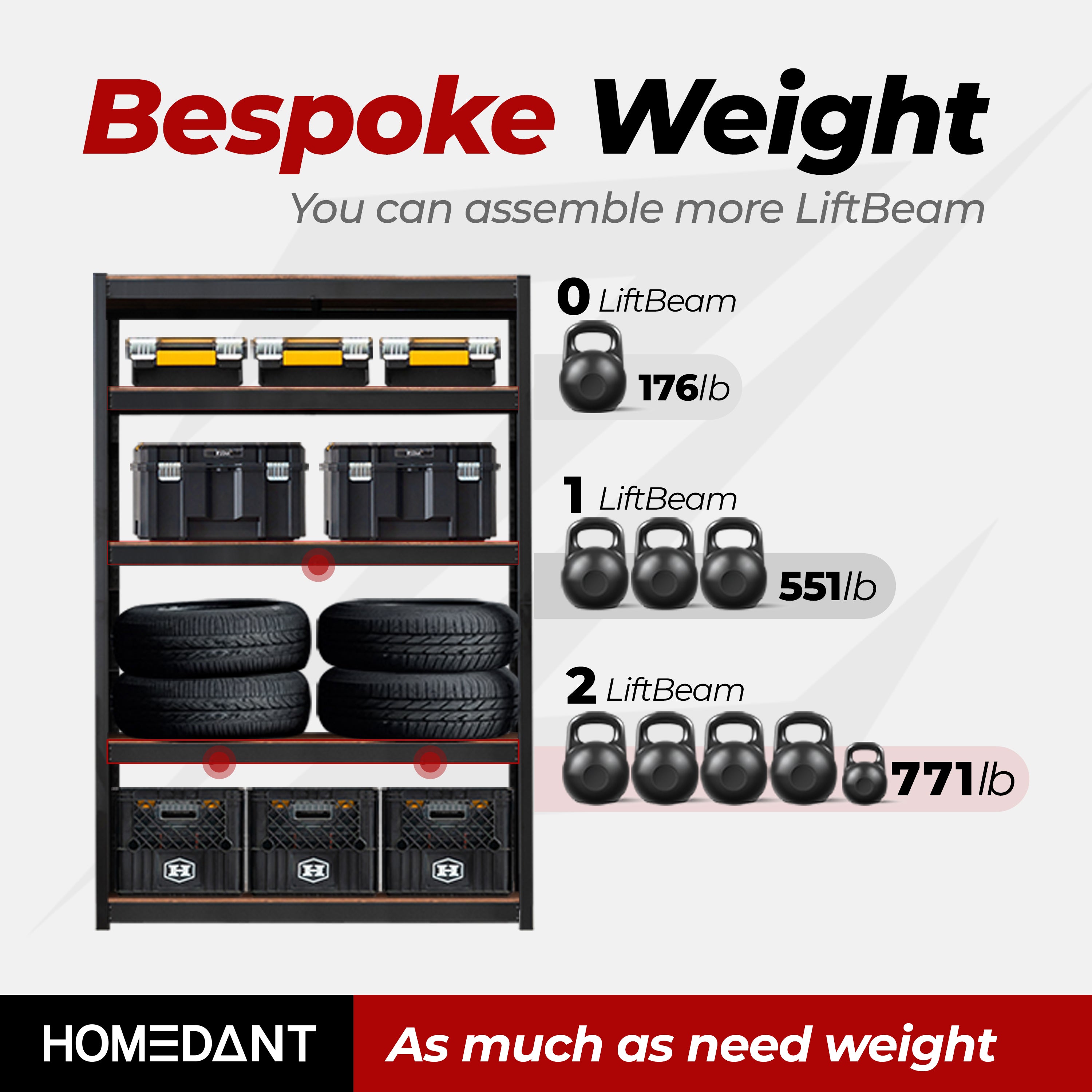 LiftBeam(Z-Type) 600, White (Powerful Load-Bearing Boost for Shelf Boards)