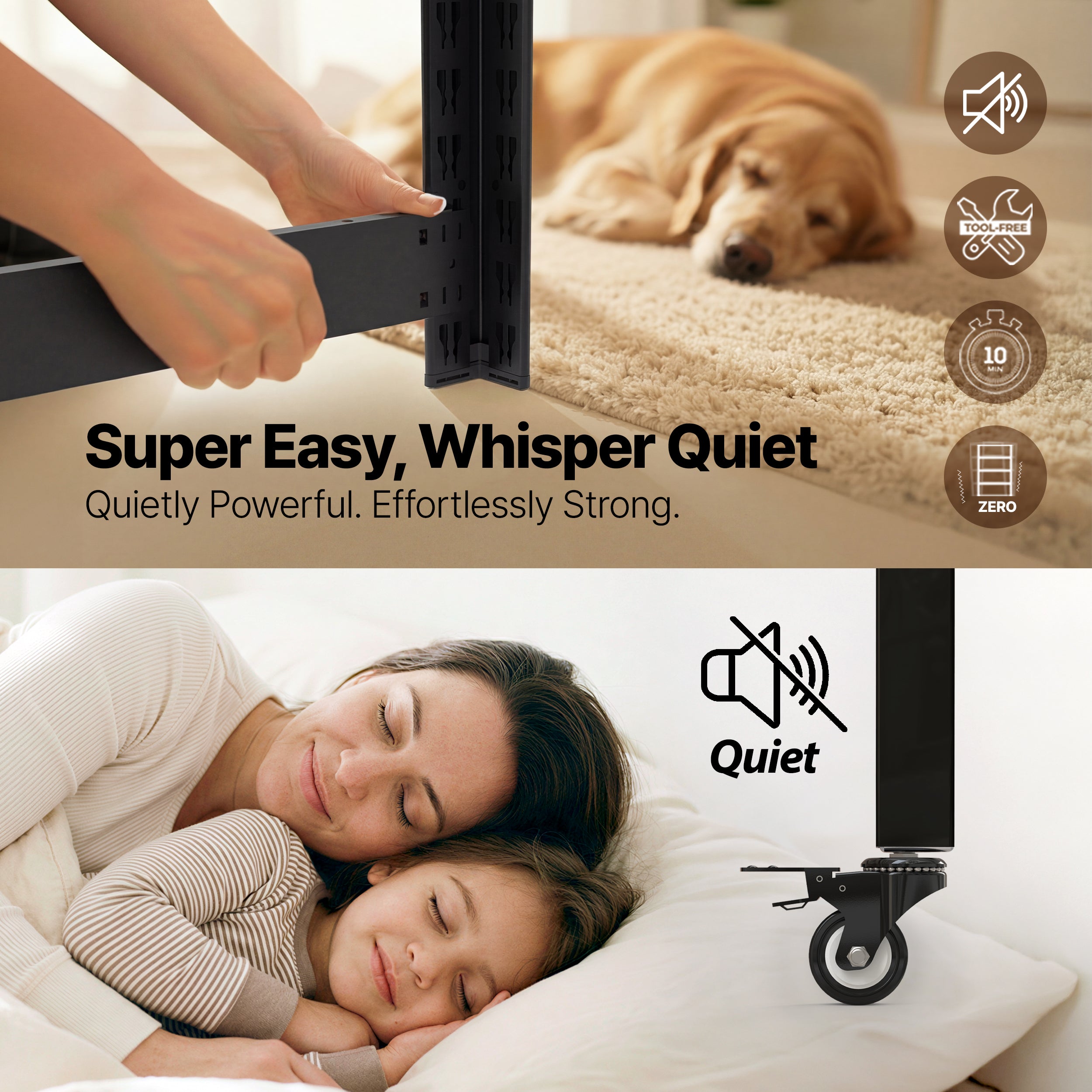 24.4"W HOMEDANT HOUSE 5-Tier Rolling Shelf, Black