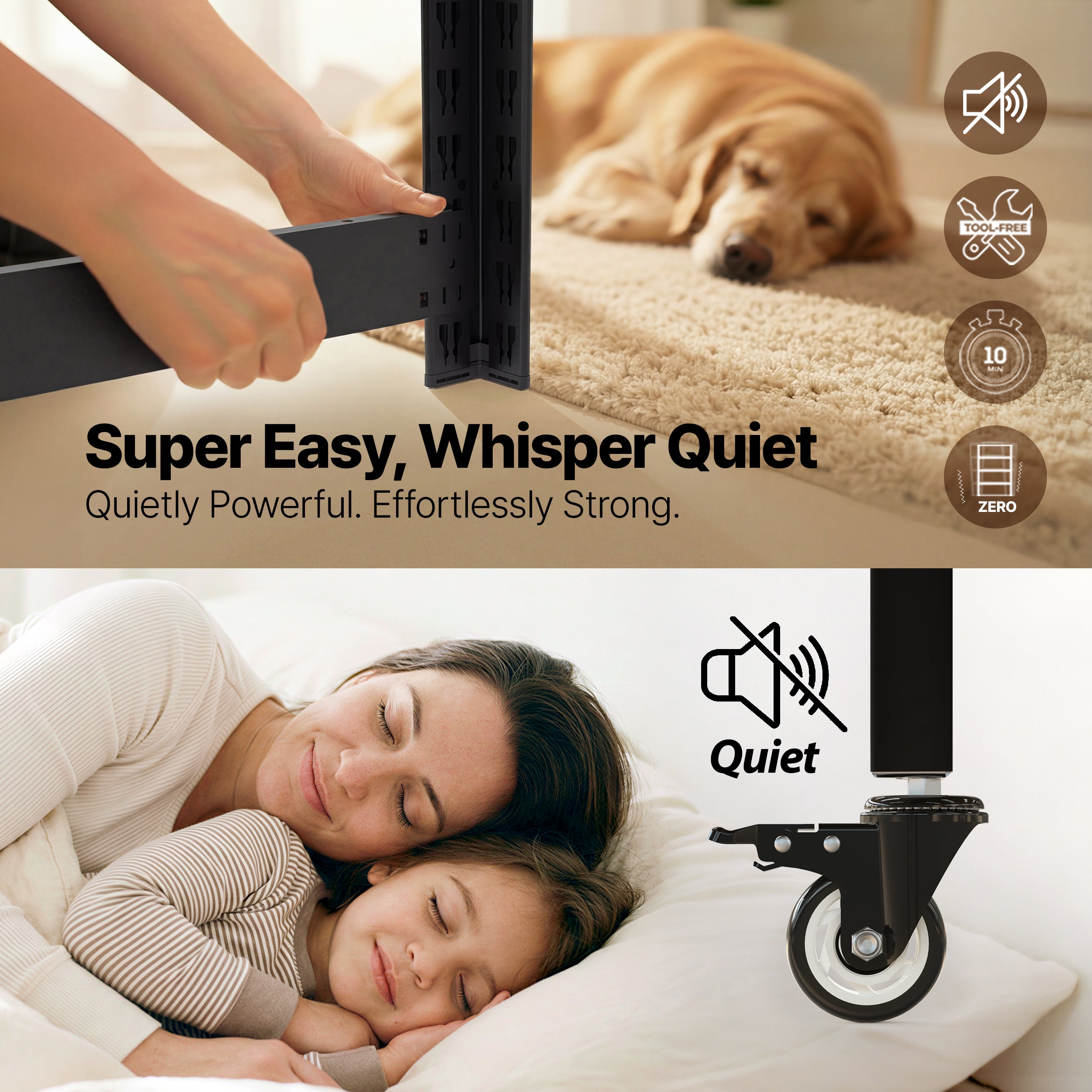 36.2"W HOMEDANT HOUSE 5-Tier Rolling Shelf, Black