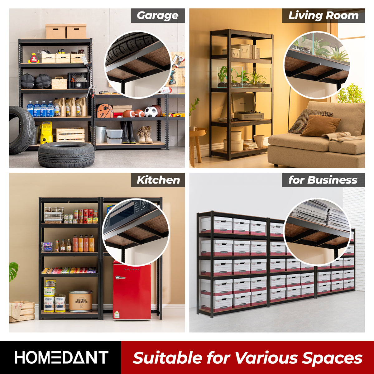 LiftBeam(Z-Type) 600, Black (Powerful Load-Bearing Boost for Shelf Boards)