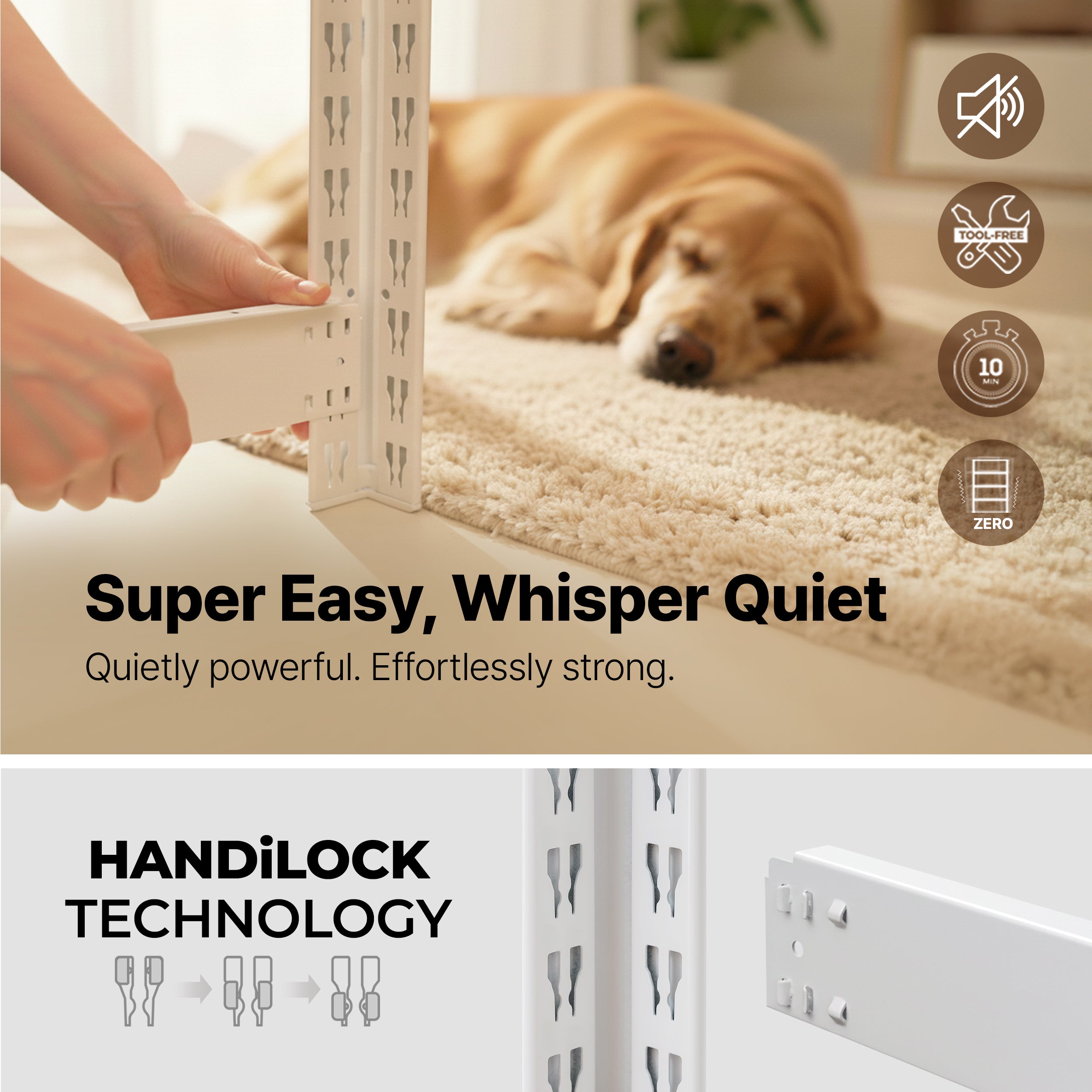 24.4"W HOMEDANT HOUSE 5-Tier Pegboard Shelf, White