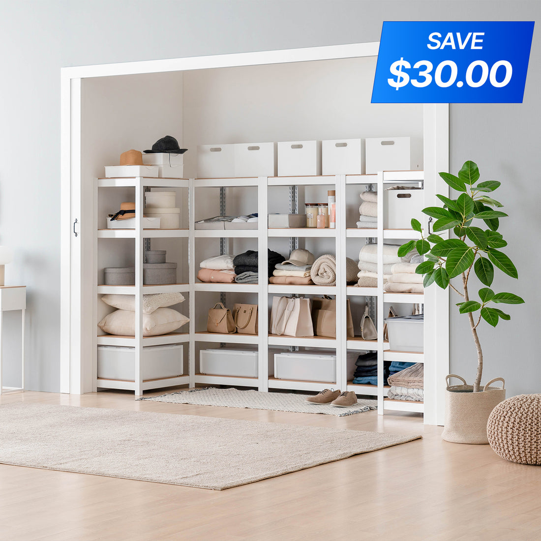 <a href="/products/hs604015-5w" title="24.4"W HOMEDANT HOUSE 5-Tier Standing Shelf, White"><strong>$89.99</strong> -25%</a>