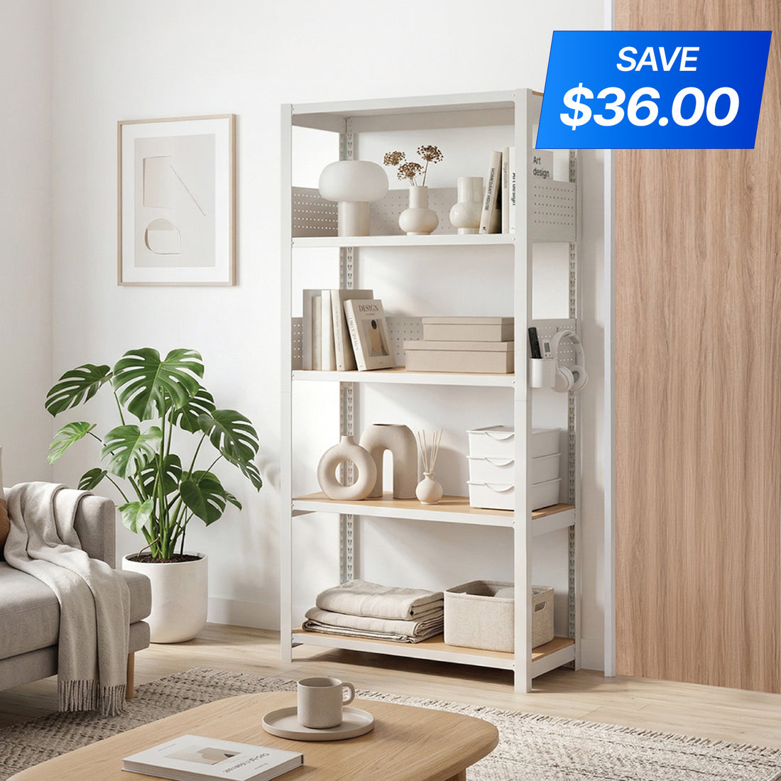<a href="/products/hs804018hp-5w" title="32.3"W HOMEDANT HOUSE 5-Tier Pegboard Shelf, White"><strong>$143.99</strong> -20%</a>