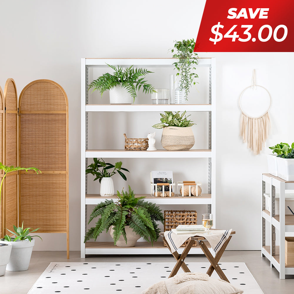 <a href="/products/hs126018z-5w" title="48.1"W Extra Deep HOMEDANT HOUSE 5-Tier Heavy Duty Shelf, White"><strong>$171.99</strong> -20%</a>