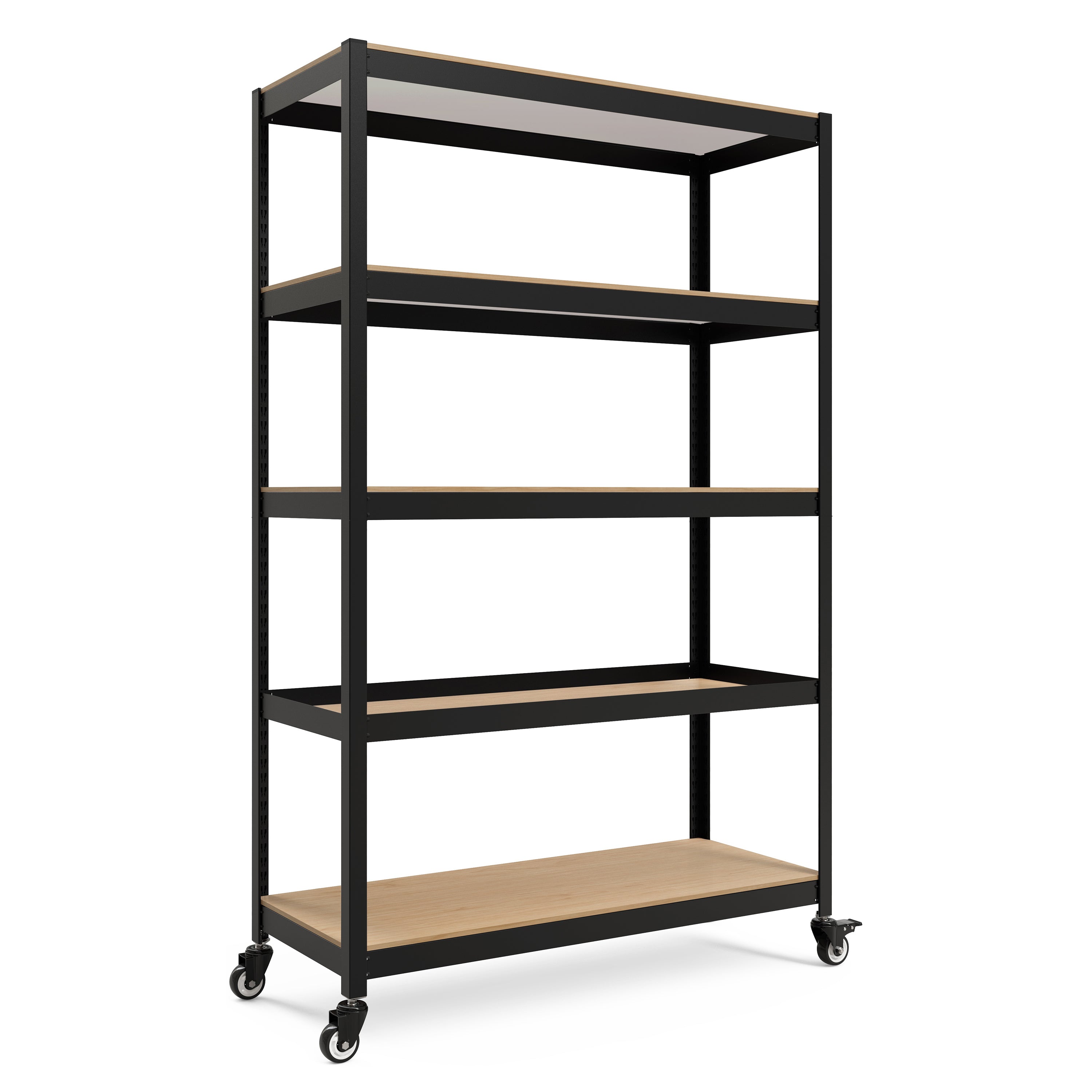48.1"W HOMEDANT HOUSE 5-Tier Rolling Shelf, Black