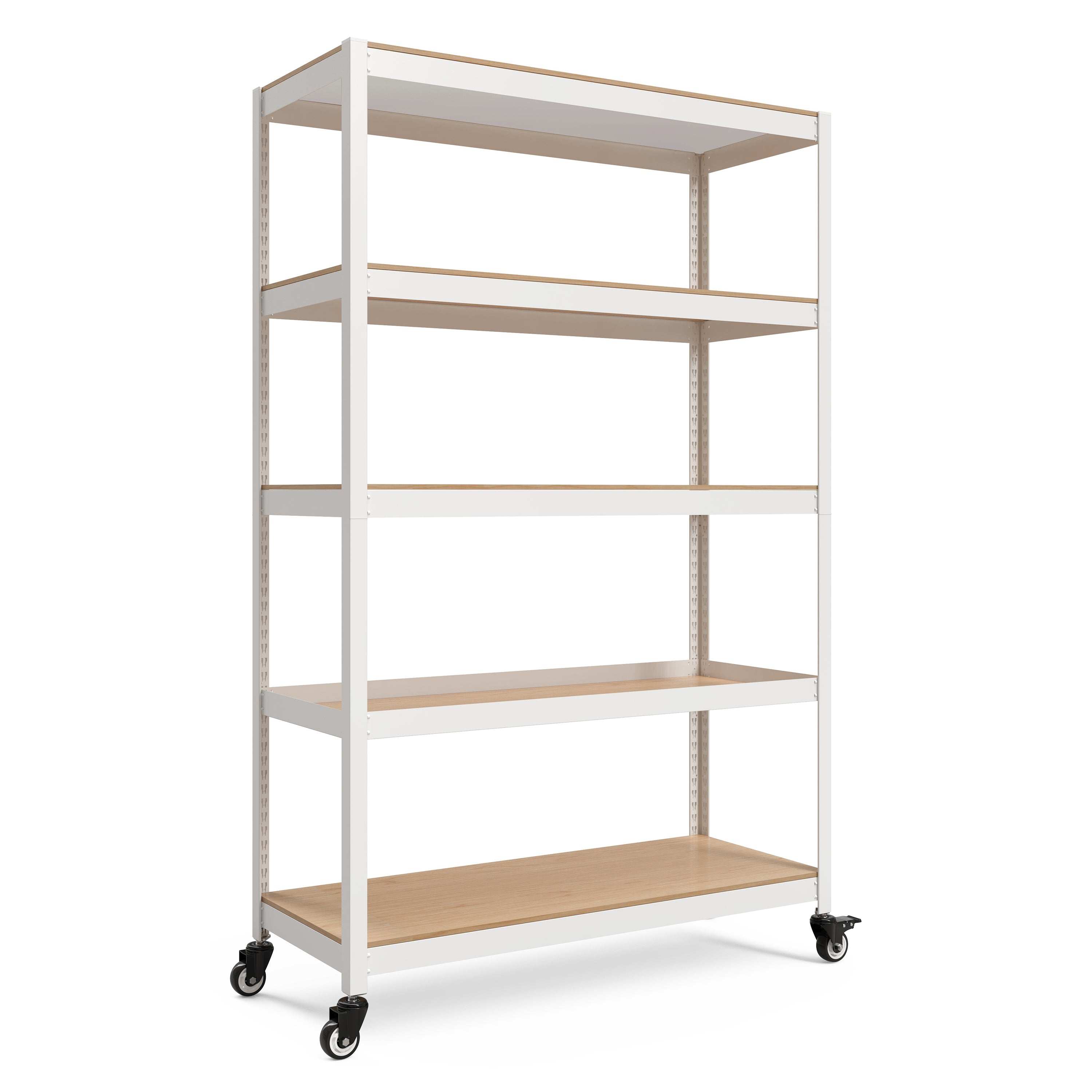 48.1"W HOMEDANT HOUSE 5-Tier Rolling Shelf, White