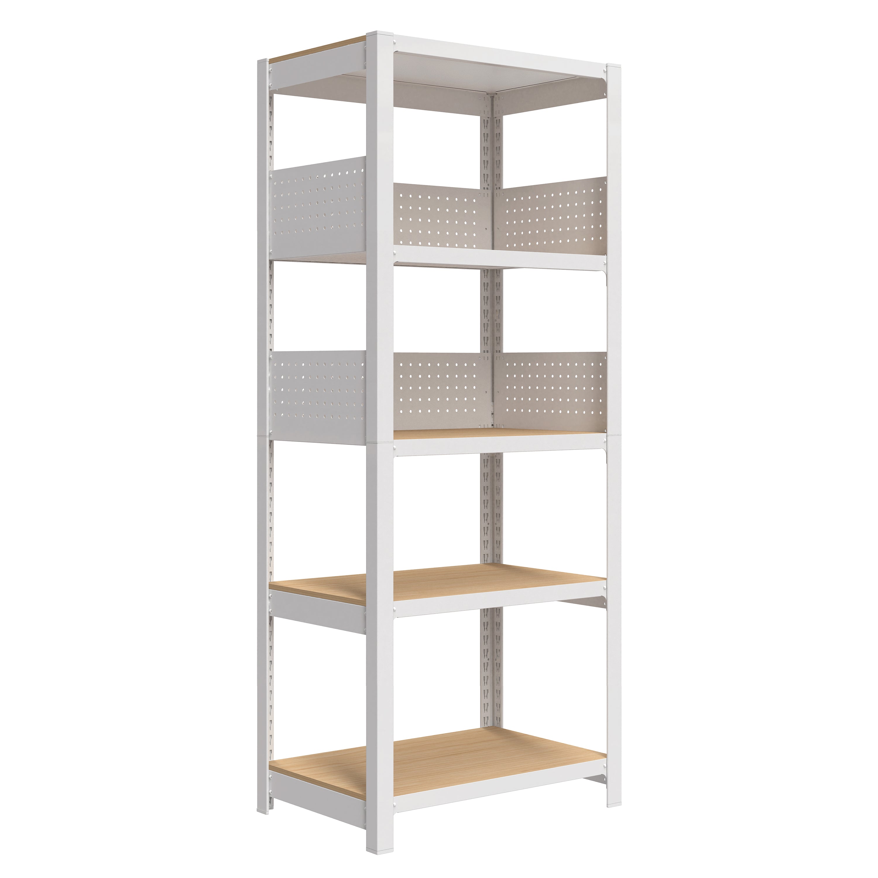 24.4"W HOMEDANT HOUSE 5-Tier Pegboard Shelf, White