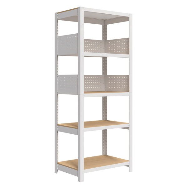 24.4"W HOMEDANT HOUSE 5-Tier Pegboard Shelf, White