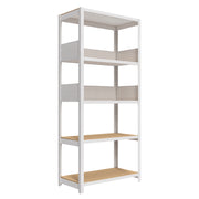 32.3"W HOMEDANT HOUSE 5-Tier Pegboard Shelf, White