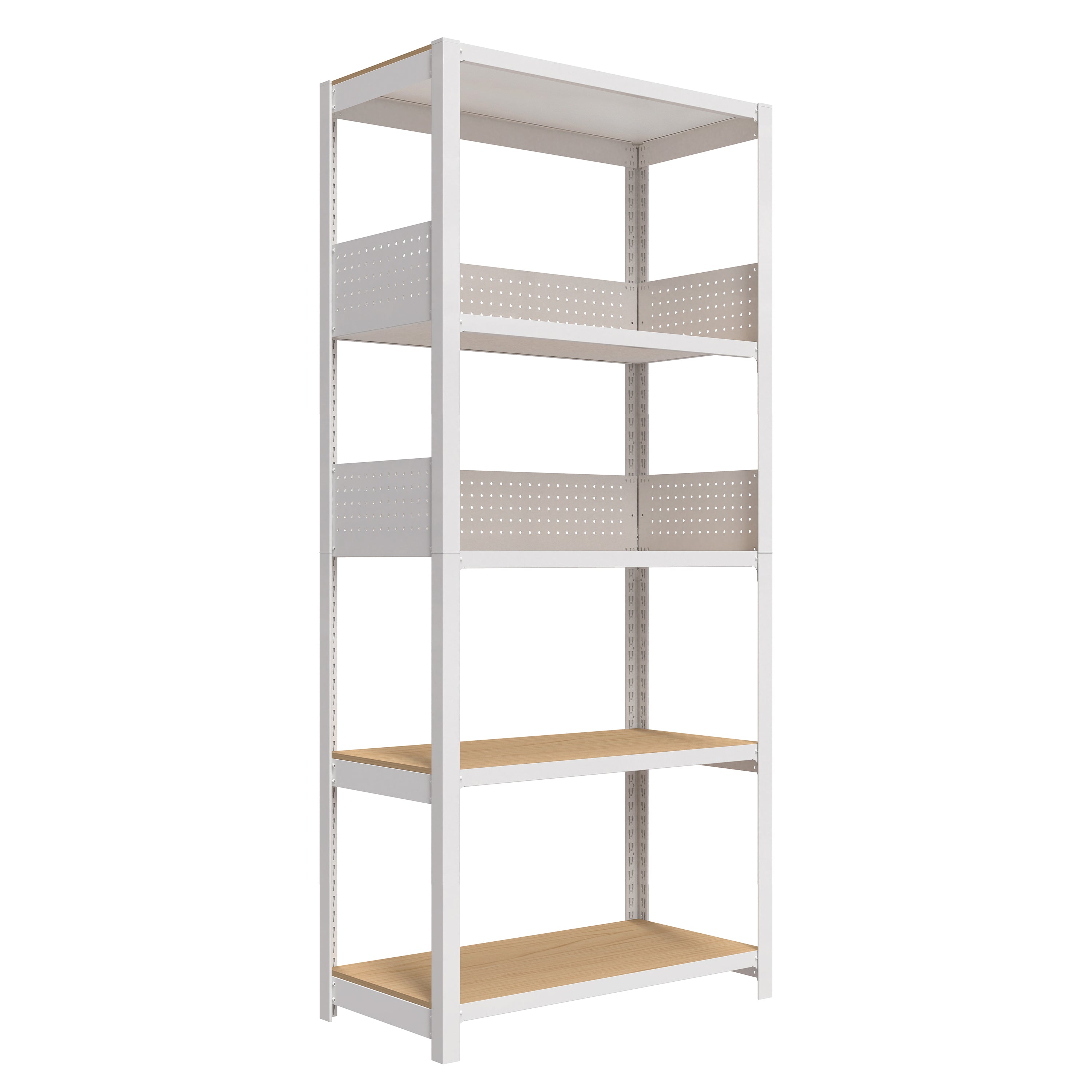 32.3"W HOMEDANT HOUSE 5-Tier Pegboard Shelf, White