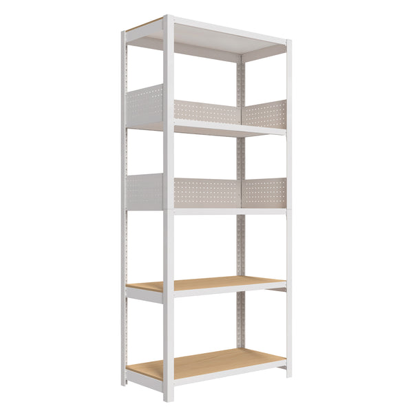 32.3"W HOMEDANT HOUSE 5-Tier Pegboard Shelf, White