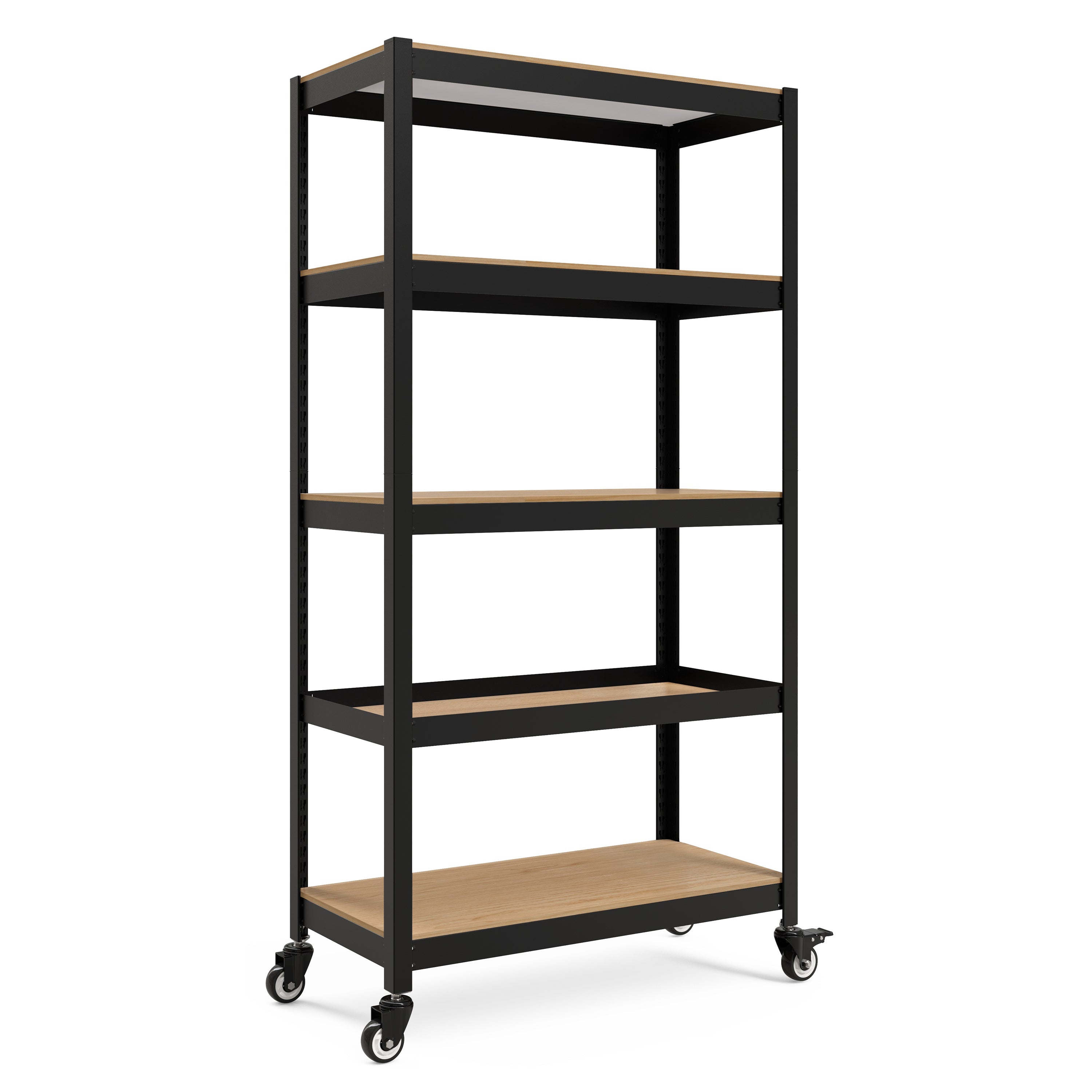 36.2"W HOMEDANT HOUSE 5-Tier Rolling Shelf, Black