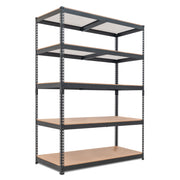 47.7"W Extra Deep HOMEDANT 5-Tier Heavy Duty Shelf, Black