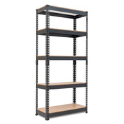28"W HOMEDANT 5-Tier Standing Shelf, Black