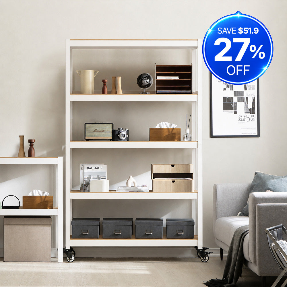 <a href="/products/hs124518w-5w" title="48.1"W HOMEDANT HOUSE 5-Tier Rolling Shelf, White"><strong>$138.07</strong> -27%</a>