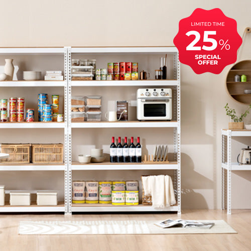 <a href="/products/ss124518z-5w" title="47.7"W HOMEDANT 5-Tier Heavy Duty Shelf, White"><strong>$119.99</strong> -25%</a>